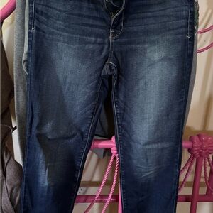 American Eagle Outfitters Blue Skinny Jeans with Faded Indigo Wash